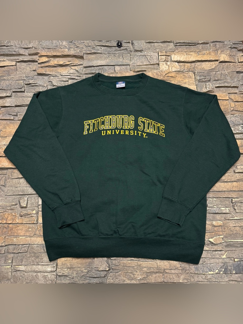 Fitchburg State University Crewneck Sweatshirt Adult Men Large Green Pullover